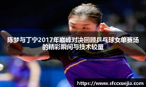 陈梦与丁宁2017年巅峰对决回顾乒乓球女单赛场的精彩瞬间与技术较量